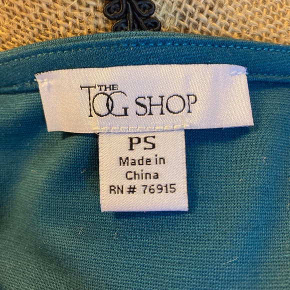 The Tog Shop jersey dress, teal 3/4 sleeve, size PS, full length - Picture 6 of 6